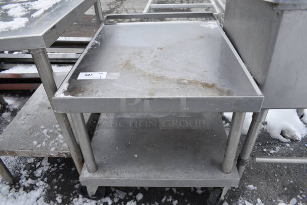 Stainless Steel Commercial Equipment Stand w/ Metal Undershelf on Commercial Casters. 26x37x24 - Image 1 of 3