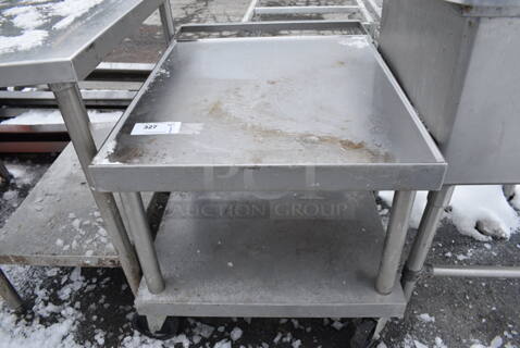 Stainless Steel Commercial Equipment Stand w/ Metal Undershelf on Commercial Casters. 26x37x24