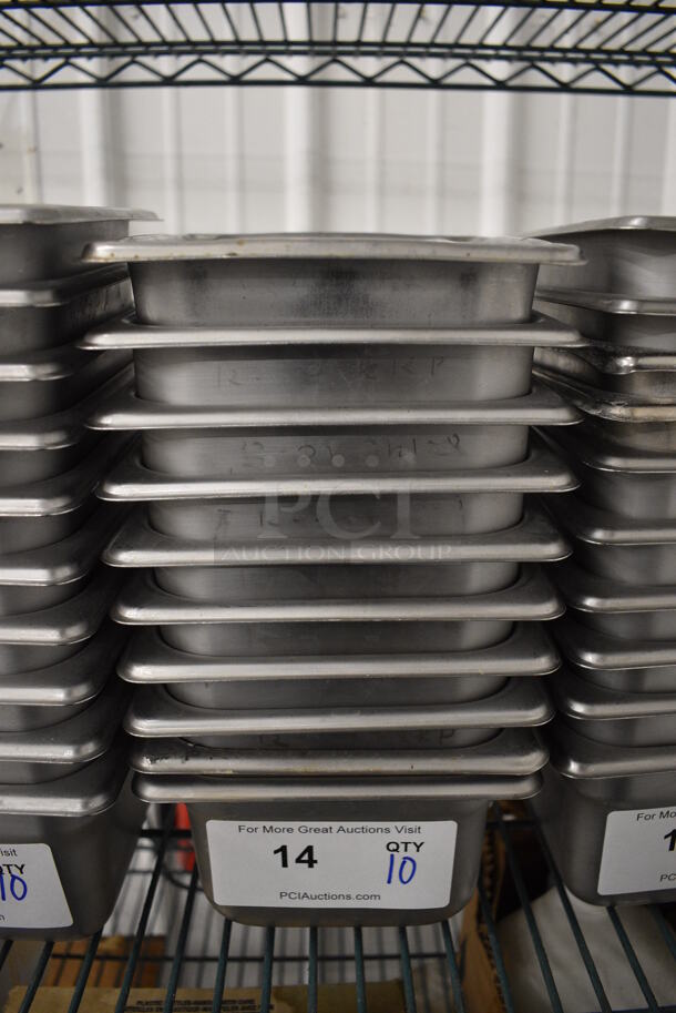 10 Stainless Steel 1/6 Size Drop In Bins. 1/6x4. 10 Times Your Bid! - Image 1 of 3