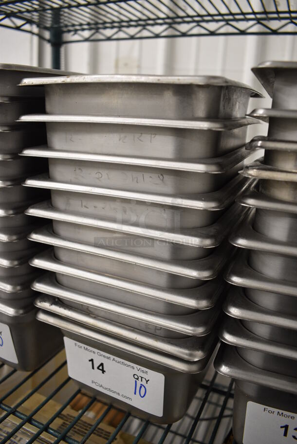 10 Stainless Steel 1/6 Size Drop In Bins. 1/6x4. 10 Times Your Bid! - Image 2 of 3