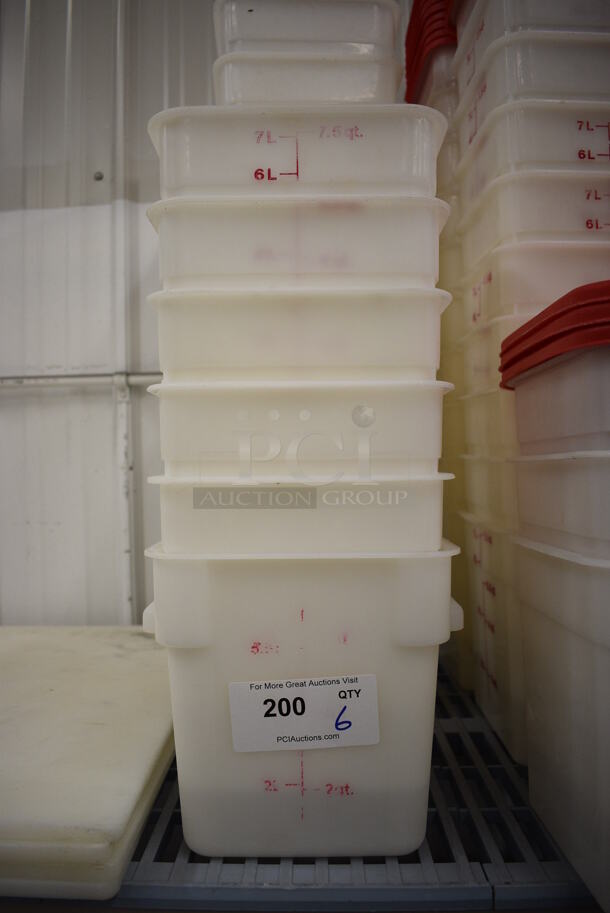 6 Poly 7.5 Quart Containers. 9x9x9. 6 Times Your Bid! - Image 1 of 2