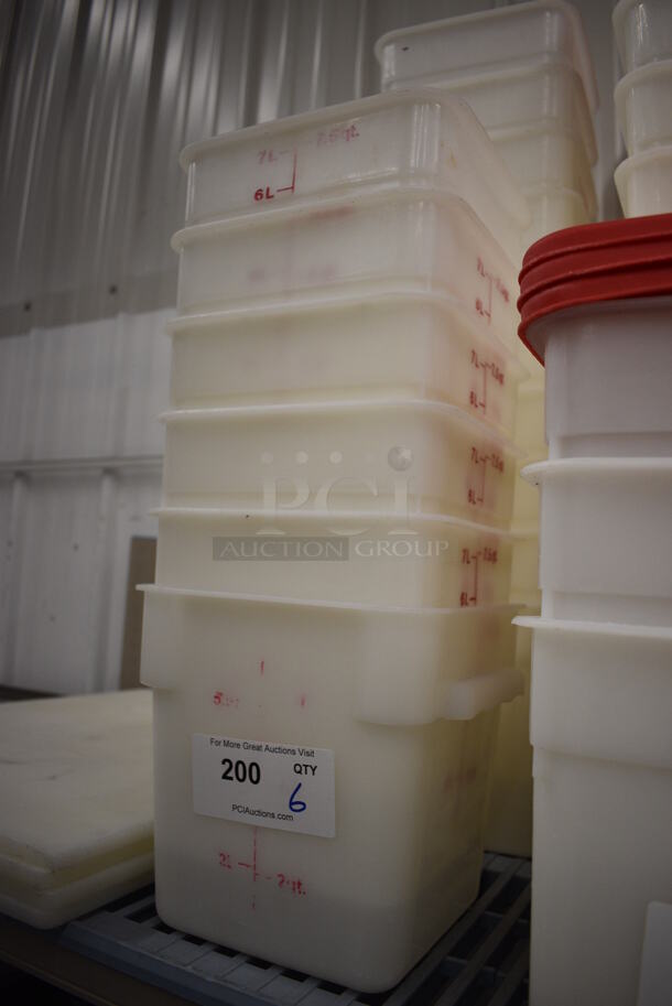 6 Poly 7.5 Quart Containers. 9x9x9. 6 Times Your Bid! - Image 2 of 2