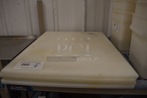 4 White Cutting Boards. 18x24x0.5. 4 Times Your Bid!