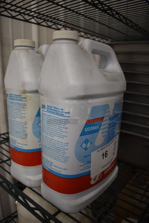 2 Unisource Vortex Non-acid Disinfectant Bowl and Restroom Cleaner Jugs. 7x3x12. 2 Times Your Bid! - Image 3 of 3