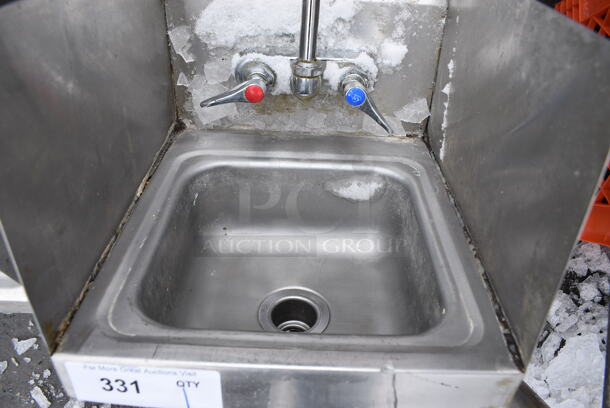 Stainless Steel Commercial Single Bay Sink w/ Faucet, Handles and Side Splash Guards. 12x16x19 - Image 2 of 3