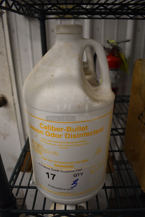 3 Caliber Bullet Lemon Odor Disinfectant Jugs. 6x6x12. 3 Times Your Bid!