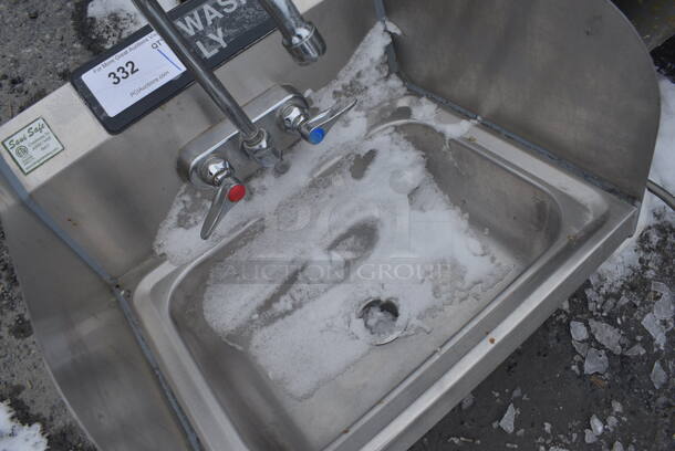 Stainless Steel Commercial Single Bay Sink w/ Faucet, Handles and Side Splash Guards. 17x16x15 - Image 3 of 4