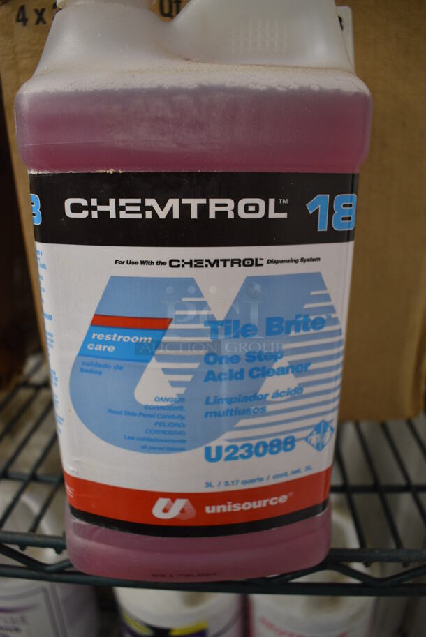 4 Unisource Chemtrol 18 Tile Brite Cleaner Jugs. 5x5x11. 4 Times Your Bid! - Image 3 of 4