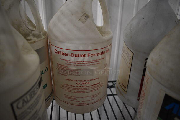 6 Various Jugs of Cleaner; Caliber Bullet Formula 357, Caliber Rapid Fire Concentrated Non Butyl Degreaser, Quaternary Bathroom Cleaner, Caliber Bullet Formula 44, Caliber Super Buff and Fabpro Heavy Duty Soil Remover. 6x6x12. 6 Times Your Bid! - Image 4 of 7