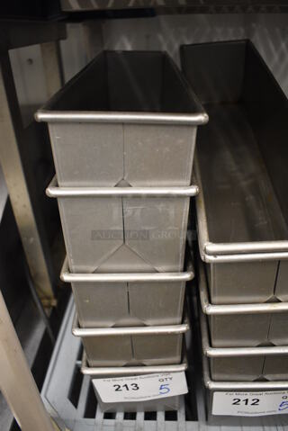 5 Metal Single Loaf Long Baking Pans. 4.5x16.5x4. 5 Times Your Bid!