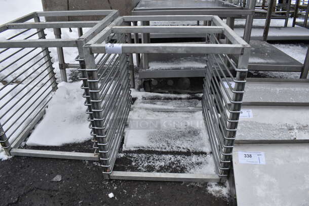 Metal Commercial Pan Transport Rack on Commercial Casters. 20.5x25x23