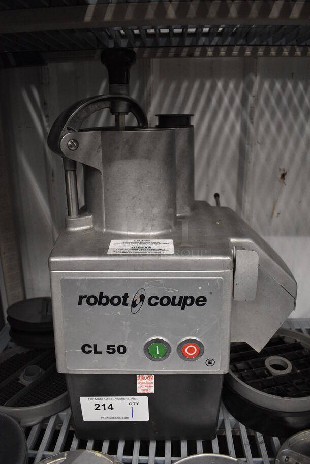 FANTASTIC! Robot Coupe Model CL 50 Series E Metal Commercial Countertop Food Processor w/ 6 Blades and 2 Covers. 120 Volts, 1 Phase. 15x13x23. Tested and Working! - Image 3 of 11