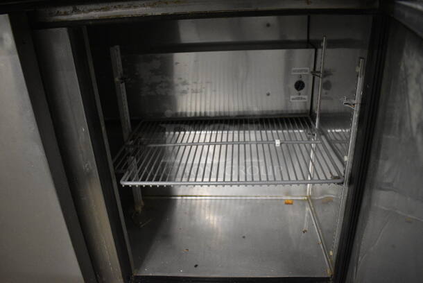 GREAT! 2016 True Model TSSU-72-30M-B-ST Stainless Steel Commercial Sandwich Salad Prep Table Bain Marie Mega Top w/ Cutting Board and 2 Tier Overshelf on Commercial Casters. 115 Volts, 1 Phase. 72x34x68. Tested and Working! - Image 5 of 11