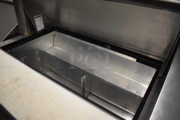 GREAT! 2016 True Model TSSU-72-30M-B-ST Stainless Steel Commercial Sandwich Salad Prep Table Bain Marie Mega Top w/ Cutting Board and 2 Tier Overshelf on Commercial Casters. 115 Volts, 1 Phase. 72x34x68. Tested and Working! - Image 9 of 11