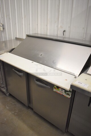 GREAT! Traulsen Model UPT4818-LR Stainless Steel Commercial Sandwich Salad Prep Table Bain Marie Mega Top w/ Cutting Board on Commercial Casters. 115 Volts, 1 Phase. 48x32x45. Tested and Working!