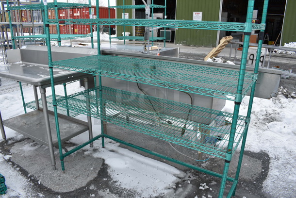 Green Finish 5 Tier Metro Style Shelving Unit. BUYER MUST DISMANTLE. PCI CANNOT DISMANTLE FOR SHIPPING. PLEASE CONSIDER FREIGHT CHARGES. 60x24x87 - Image 3 of 3