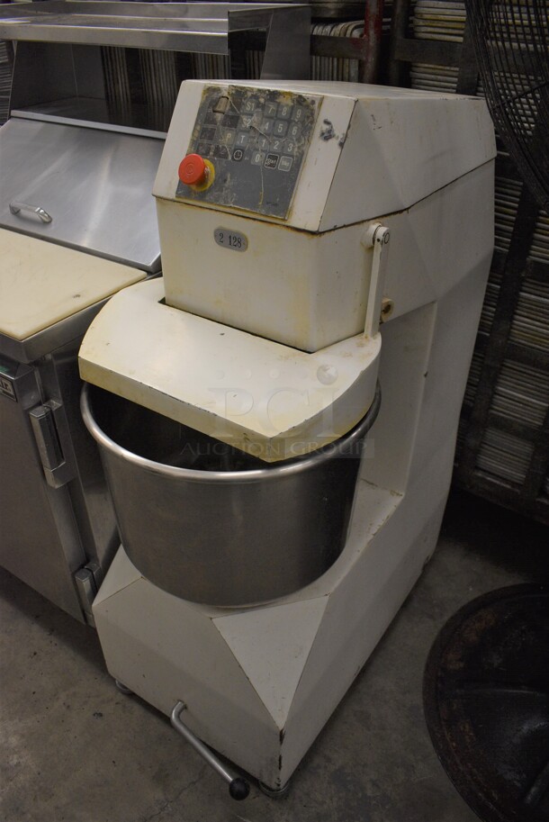 GLORIOUS! Metal Commercial Floor Style Spiral Mixer w/ Stainless Steel Mixing Bowl and Dough Hook. 17x29x47 - Image 1 of 5