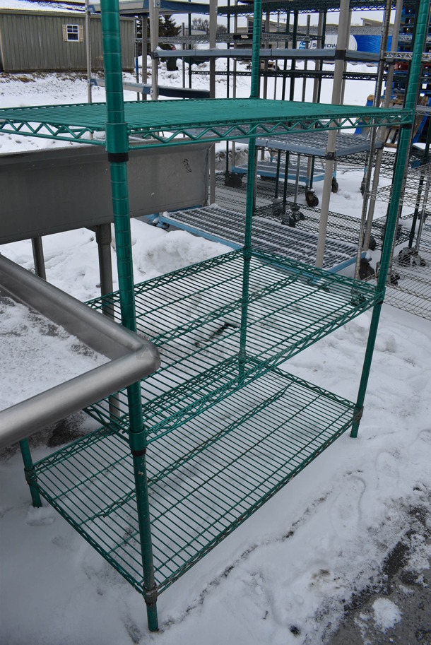 Green Finish 5 Tier Metro Style Shelving Unit. BUYER MUST DISMANTLE. PCI CANNOT DISMANTLE FOR SHIPPING. PLEASE CONSIDER FREIGHT CHARGES. 42x24x87 - Image 3 of 3