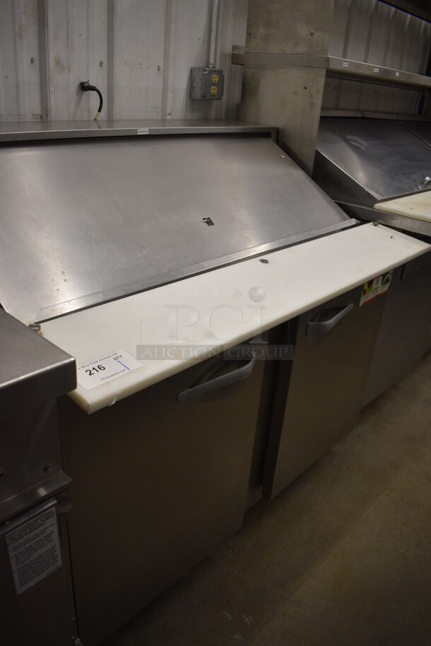 GREAT! Traulsen Model UPT4818-LR Stainless Steel Commercial Sandwich Salad Prep Table Bain Marie Mega Top w/ Cutting Board on Commercial Casters. 115 Volts, 1 Phase. 48x32x45. Tested and Working! - Image 8 of 8