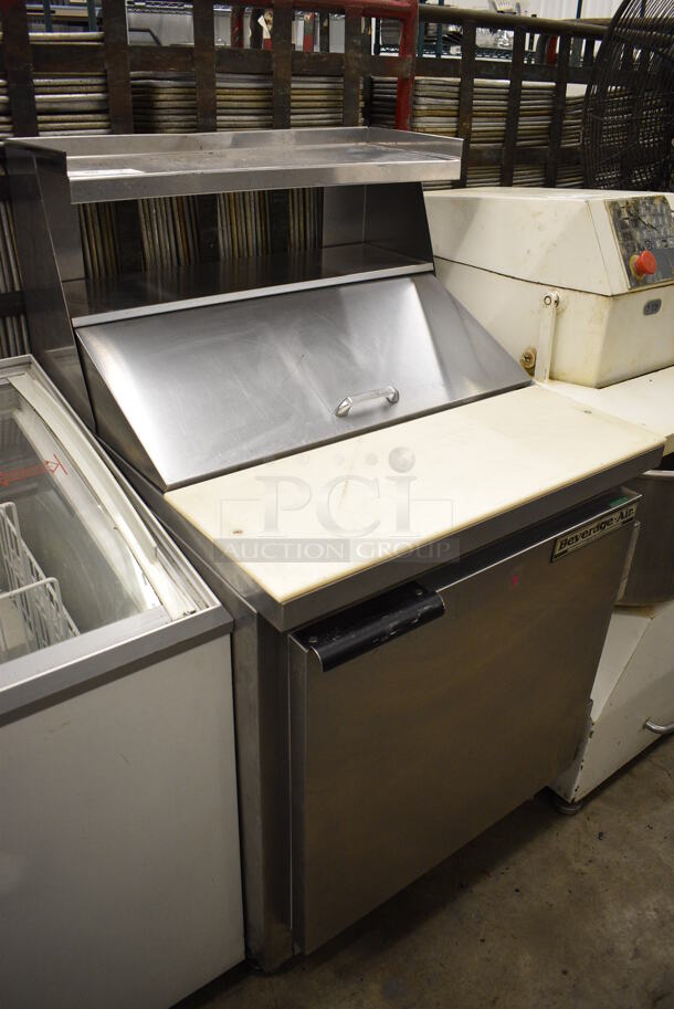 GREAT! Beverage Air Model SP27 Stainless Steel Commercial Sandwich Salad Prep Table Bain Marie Mega Top w/ Overshelf on Commercial Casters. 115 Volts, 1 Phase. 27x30x49. Cannot Test Due To Missing Power Cord - Image 2 of 6