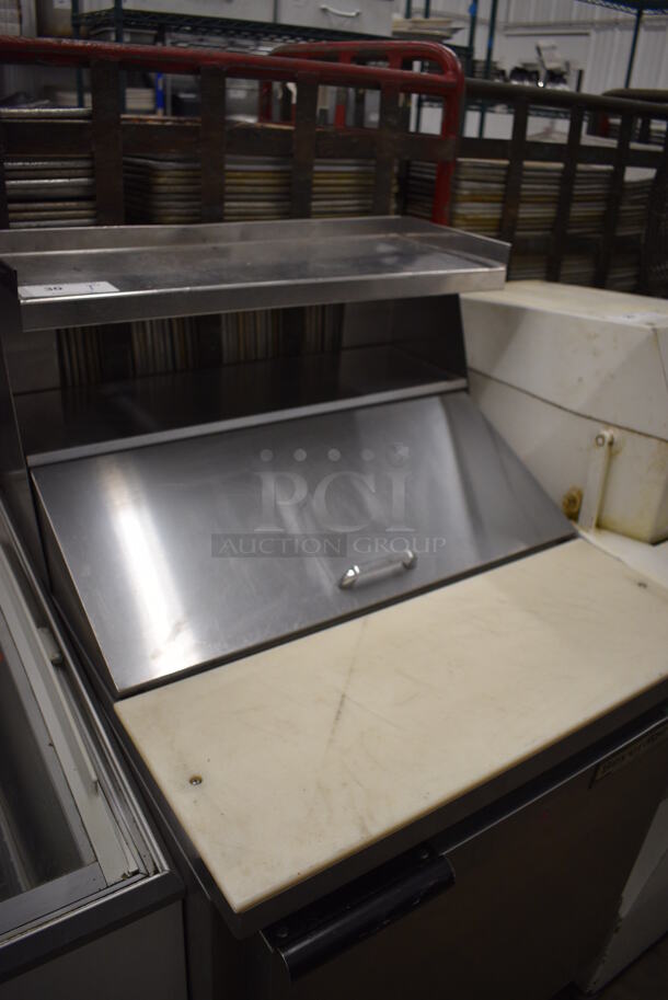 GREAT! Beverage Air Model SP27 Stainless Steel Commercial Sandwich Salad Prep Table Bain Marie Mega Top w/ Overshelf on Commercial Casters. 115 Volts, 1 Phase. 27x30x49. Cannot Test Due To Missing Power Cord - Image 3 of 6