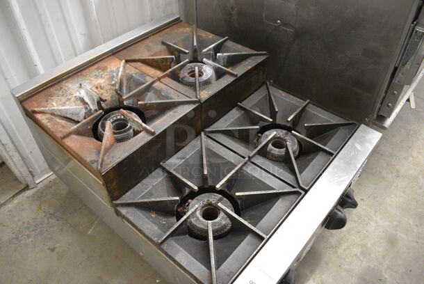 GREAT! Vulcan Model VHP424U-1 Stainless Steel Commercial Countertop Gas Powered 4 Burner 2 Tier Range. 120,000 BTU. 24x31x17 - Image 3 of 6