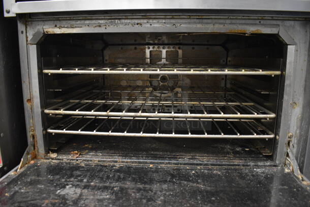 AWESOME! Vulcan Stainless Steel Commercial Floor Style Gas Powered 6 Burner Range w/ Oven and Backsplash on Commercial Casters. 36x34x48 - Image 5 of 8