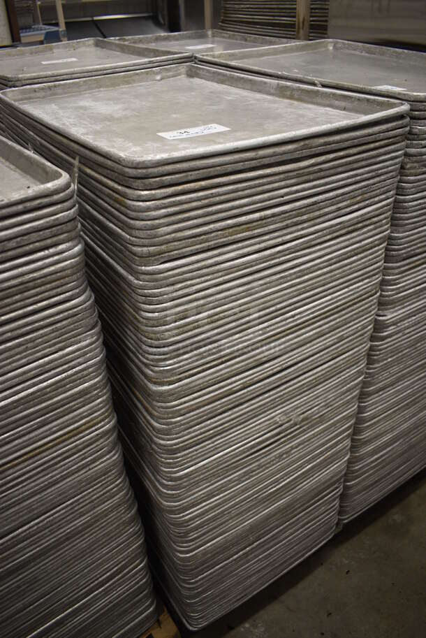 100 Metal Full Size Baking Pans. 18x26x1. 100 Times Your Bid! - Image 2 of 3