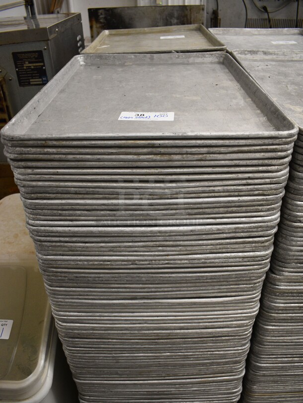 100 Metal Full Size Baking Pans. 18x26x1. 100 Times Your Bid!