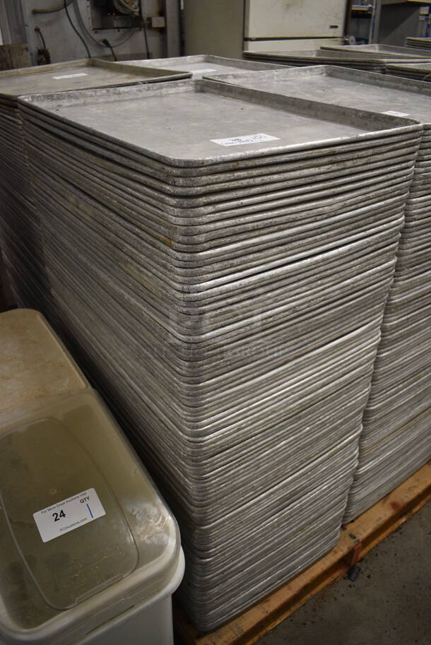 100 Metal Full Size Baking Pans. 18x26x1. 100 Times Your Bid! - Image 3 of 4
