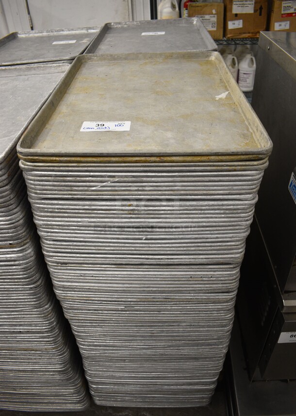 100 Metal Full Size Baking Pans. 18x26x1. 100 Times Your Bid!