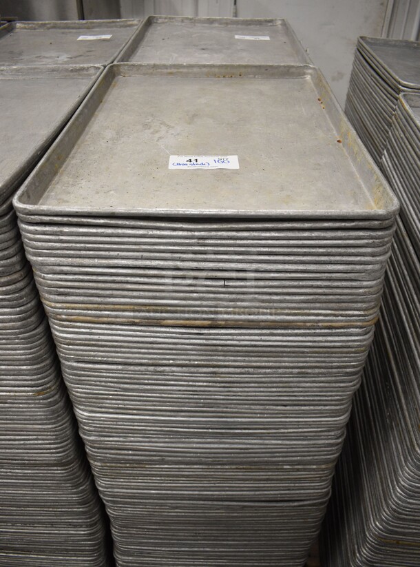 100 Metal Full Size Baking Pans. 18x26x1. 100 Times Your Bid!