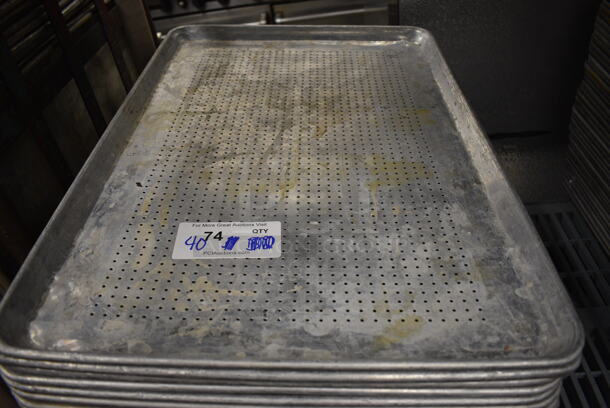 40 Metal Full Size Perforated Baking Pans. 18x26x1. 40 Times Your Bid! - Image 2 of 3