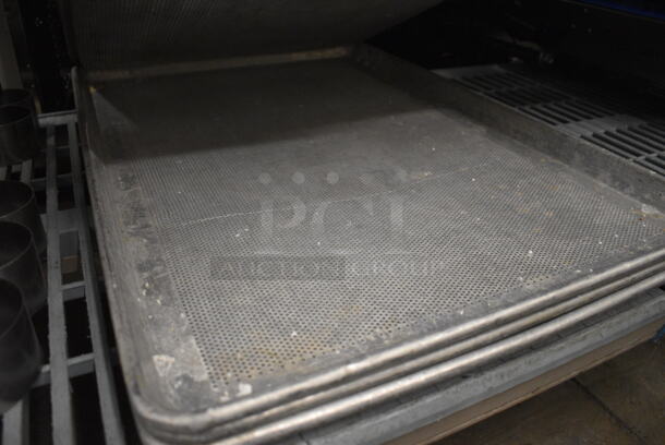 5 Metal Perforated Full Size Baking Pans. 18x26x1. 5 Times Your Bid! - Image 3 of 3