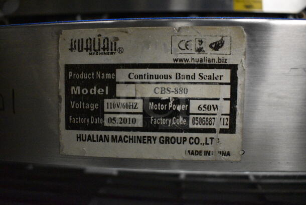 WOW! 2010 Model CBS-880 Stainless Steel Commercial Countertop Continuous Band Sealer. 110 Volts, 1 Phase. 34x16x11. Tested and Working! - Image 4 of 8
