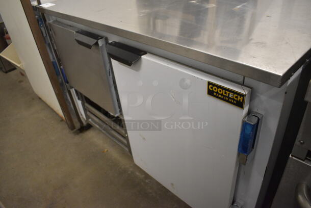 NICE! 2018 Cooltech Model CMPH-48LB Stainless Steel Commercial 2 Door Undercounter Cooler on Commercial Casters. 115 Volts, 1 Phase. 48x32x35. Tested and Working! - Image 5 of 5