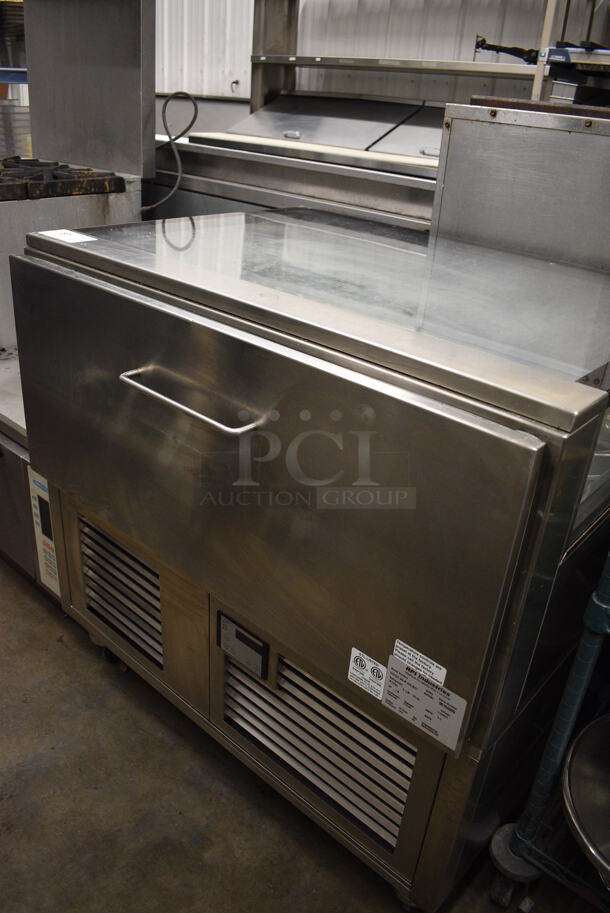 NICE! RPI Industries Model VICD2-20-R-SQ-SC Stainless Steel Commercial Single Drawer Cooler Merchandiser on Commercial Casters. 115 Volts, 1 Phase. 36.5x28x37. Tested and Working!