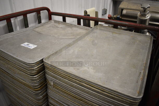 200 Metal Full Size Baking Pans w/ Metal Commercial Cart on Commercial Casters. 18x26x1, Cart: 40x26x61. 200 Times Your Bid! - Image 3 of 5