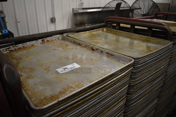 200 Metal Full Size Baking Pans w/ Metal Commercial Cart on Commercial Casters. 18x26x1, Cart: 40x26x61. 200 Times Your Bid! - Image 2 of 4