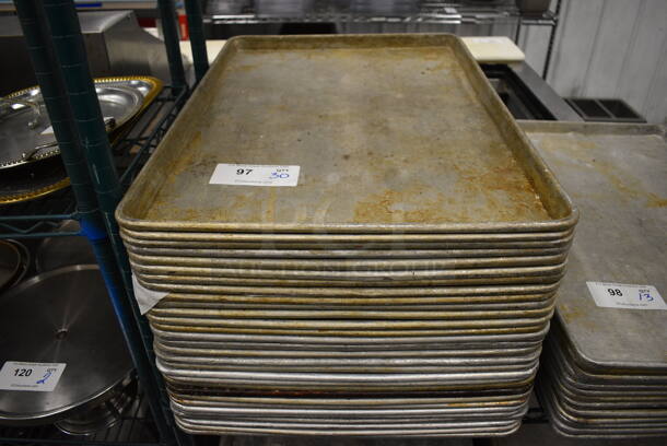 30 Metal Full Size Baking Pans. 18x26x1. 30 Times Your Bid! - Image 1 of 3