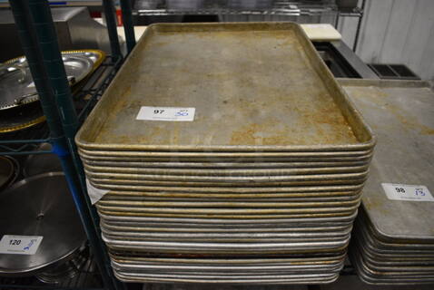 30 Metal Full Size Baking Pans. 18x26x1. 30 Times Your Bid!