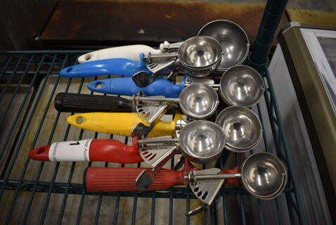 7 Various Metal Scoopers. Includes 10". 7 Times Your Bid!