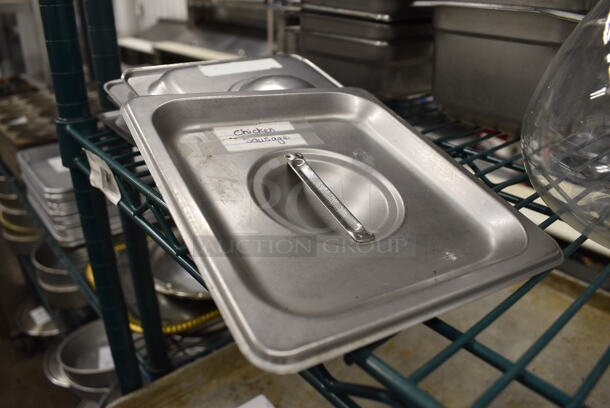 5 Stainless Steel 1/6 Size Drop In Bin Lids. 5 Times Your Bid! - Image 1 of 2