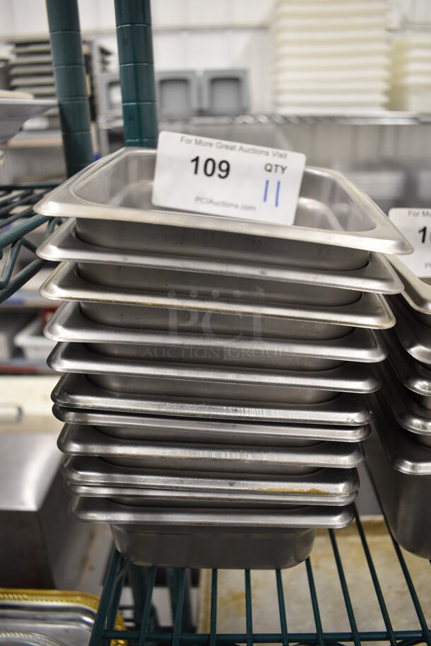 11 Stainless Steel 1/6 Size Drop In Bins. 1/6x2. 11 Times Your Bid! - Image 1 of 2