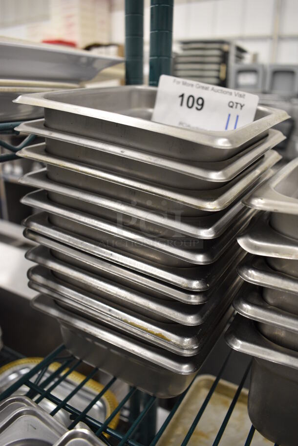 11 Stainless Steel 1/6 Size Drop In Bins. 1/6x2. 11 Times Your Bid! - Image 2 of 2