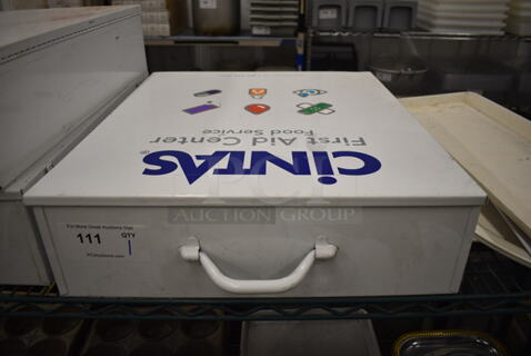 Cintas White Metal First Aid Kit Box. 19.5x5.5x22