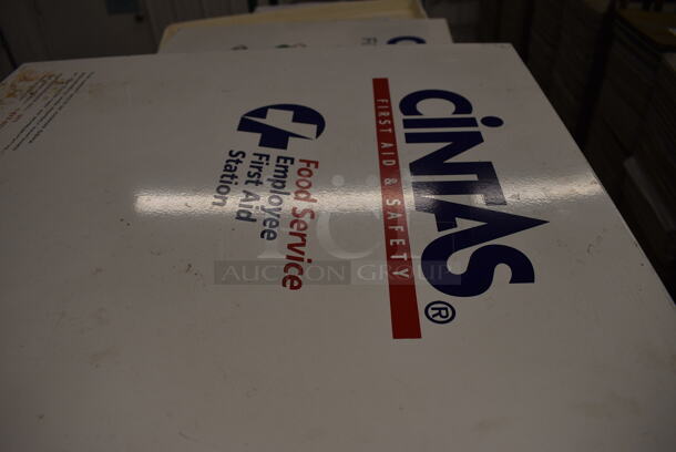2 Cintas White Metal First Aid Kit Box. 19.5x5.5x22. 2 Times Your Bid! - Image 2 of 5