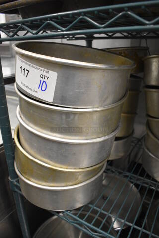 10 Round Metal Baking Pans. 9.5x9.5x3. 10 Times Your Bid!