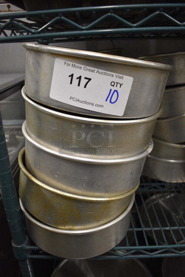 10 Round Metal Baking Pans. 9.5x9.5x3. 10 Times Your Bid! - Image 2 of 2