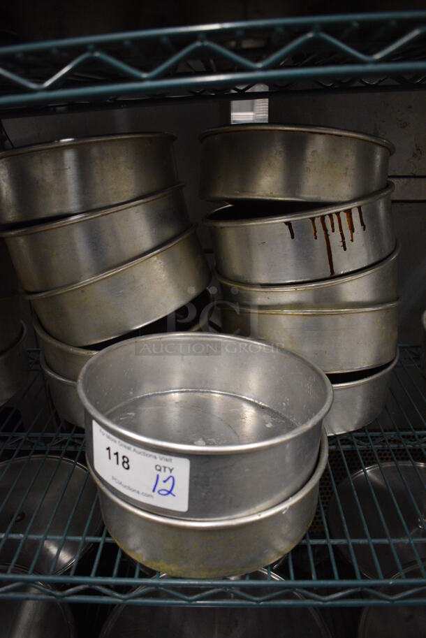 12 Round Metal Baking Pans. 9.5x9.5x3. 12 Times Your Bid! - Image 1 of 3